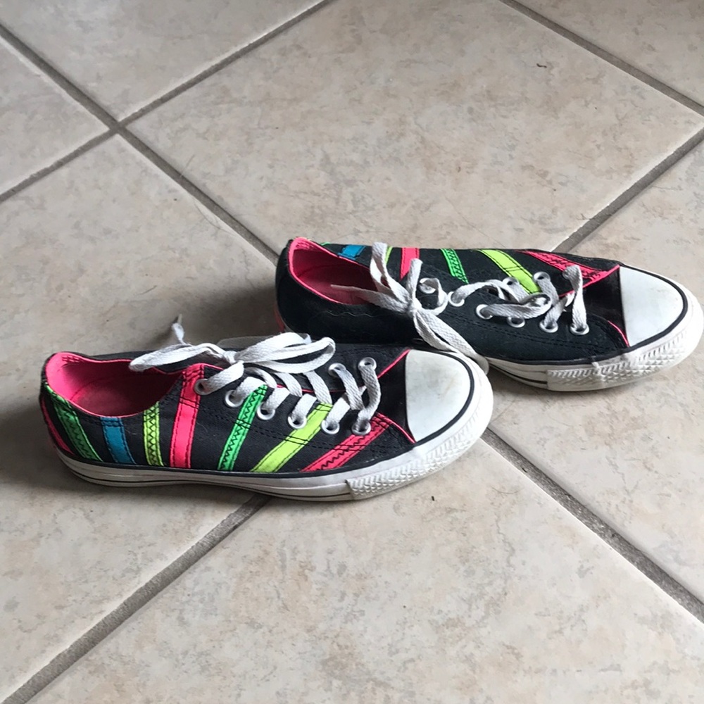 Converse with neon stripes